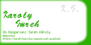 karoly imreh business card